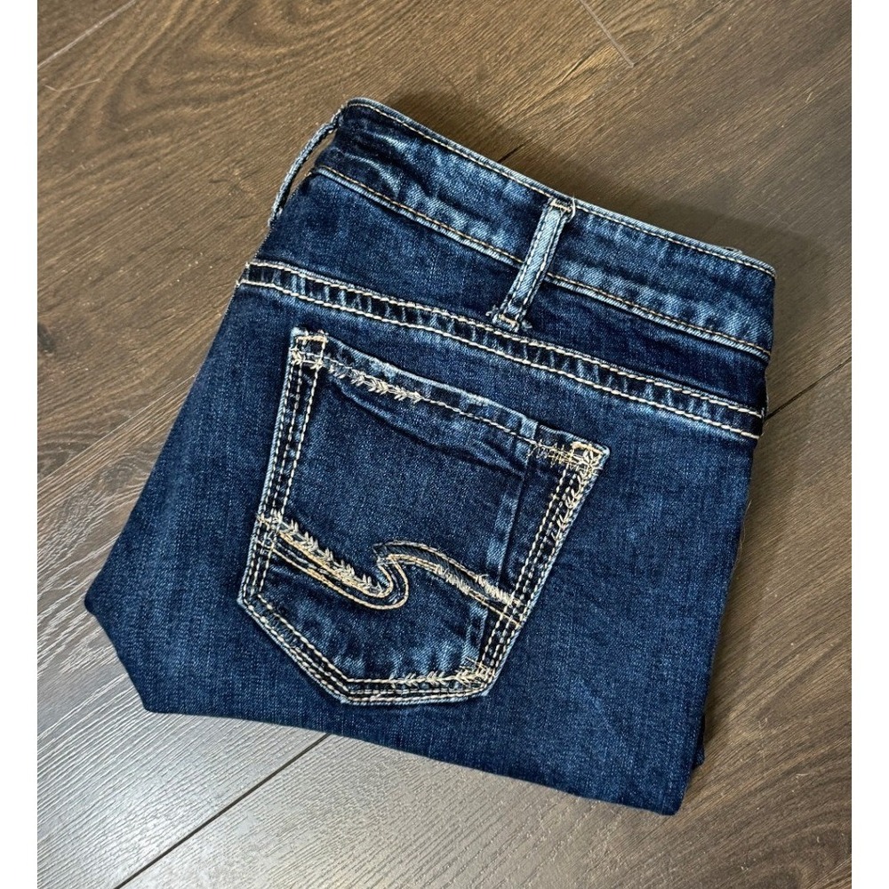 Silver Jeans 32 Boyfriend Mid Rise Stretch Relaxed Slim Thich Stitch Western